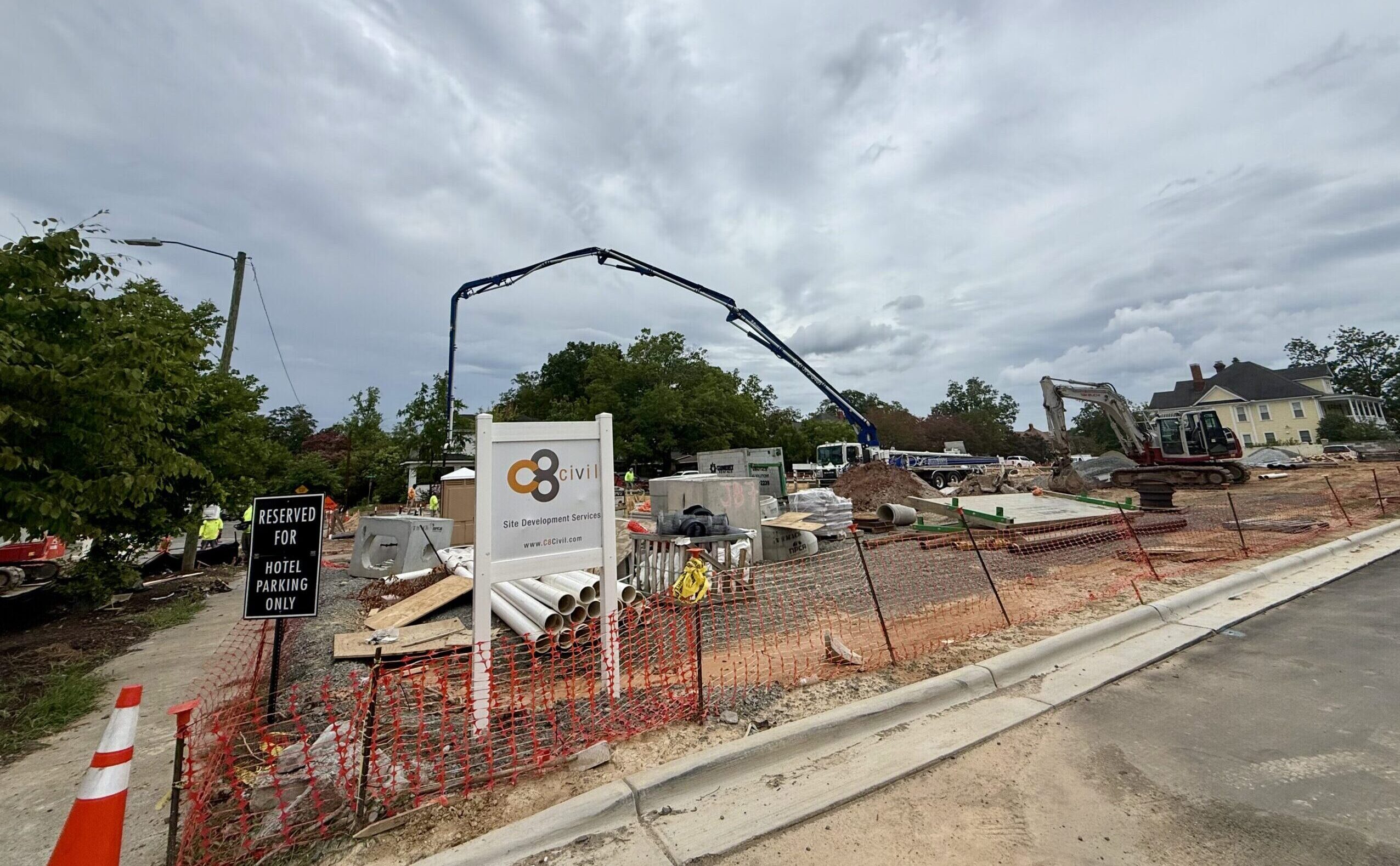 Beginning stages of Trinity Park townhomes construction